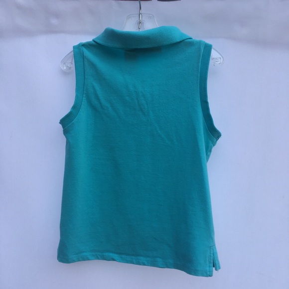 GreenDog Girl Blueish/Green Medium Sleeveless Polo - Picture 8 of 12